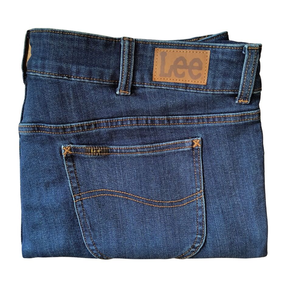Lee Jeans Women's 22W Short Straight Blue Stretch Denim 41x28 - Picture 3 of 5